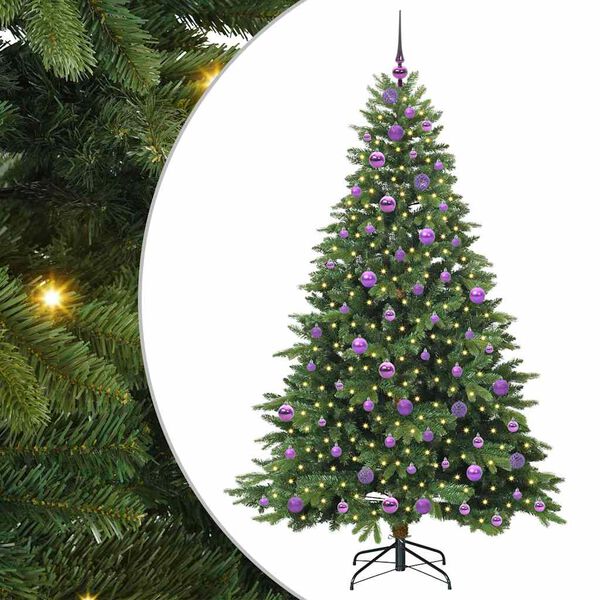 vidaXL Sapin de No&euml;l artificiel avec 300 LED Vert 180 cm PE et PVC