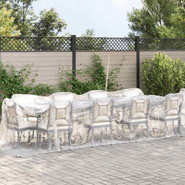 vidaXL B&acirc;che transparente avec &oelig;illets 2x10 m poly&eacute;thyl&egrave;ne