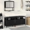 vidaXL Ensemble de mobilier de salle de bain avec &eacute;tag&egrave;re 3 pcs Noir