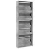 vidaXL Armoire à chaussures miroir 5 niveaux gris béton 63x17x169,5 cm