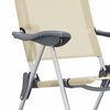 vidaXL Chaises de camping pliables lot de 2 Cr&egrave;me Aluminium