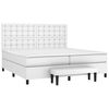vidaXL Sommier &agrave; lattes de lit avec matelas Blanc 200x200cm Similicuir