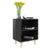 vidaXL Table de chevet avec pieds en bois Noir brillant 40x30x50 cm