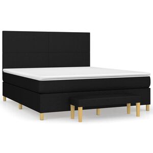 vidaXL Sommier &agrave; lattes de lit avec matelas Noir 160x200 cm Tissu