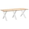 vidaXL Pieds de table &agrave; manger en forme de X, 3 pi&egrave;ces, blanc, 90 x (72-73) cm, acier