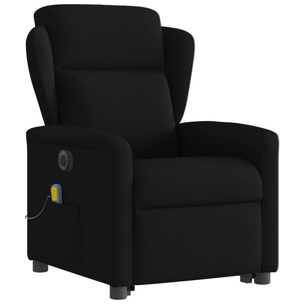 vidaXL Fauteuil inclinable de massage &eacute;lectrique Noir Tissu