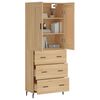 vidaXL Buffet haut Ch&ecirc;ne sonoma 69,5x34x180 cm Bois d'ing&eacute;nierie