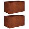 vidaXL Cache-pot de jardin 2 pc Rouill&eacute; 100 x 50 x 50 cm Acier patin&eacute;