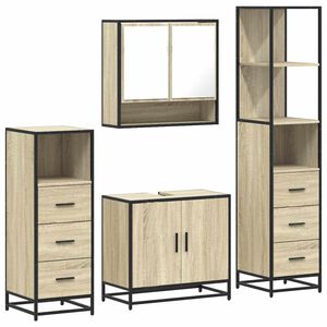 vidaXL Ensemble de meubles de salle de bain 4 pcs ch&ecirc;ne sonoma