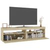 vidaXL Meubles TV 2 pcs avec lumi&egrave;res LED Ch&ecirc;ne sonoma 75x35x40 cm