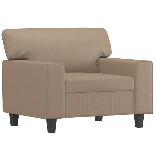 vidaXL Fauteuil avec repose-pied Cappuccino 60 cm Similicuir