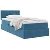 vidaXL Lit de Rangement avec matelas Bleu fonc&eacute; 90 x 190 cm Velours