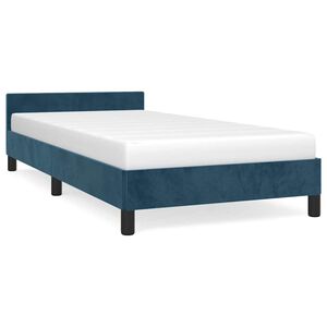 vidaXL Cadre de lit sans matelas bleu fonc&eacute; 90x200 cm velours