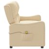 vidaXL Fauteuil de massage inclinable à 2 places crème tissu