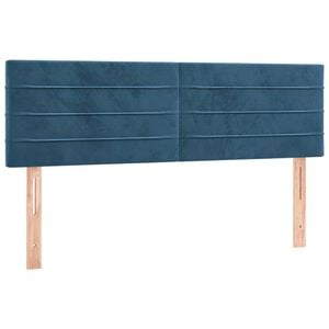 vidaXL T&ecirc;tes de lit 2 pcs Bleu fonc&eacute; 72x5x78/88 cm Velours