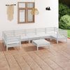 vidaXL Salon de jardin 8 pcs Blanc Bois de pin massif