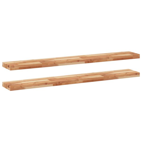 vidaXL &Eacute;tag&egrave;res flottantes 2 pcs 160x20x4 cm acacia massif &agrave; l'huile