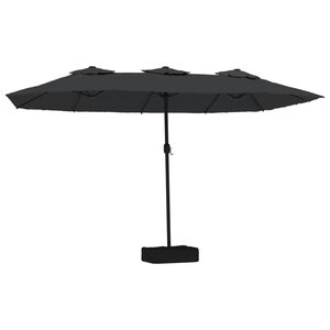 vidaXL Parasol de jardin &agrave; double t&ecirc;te noir 449x265 cm