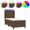 vidaXL Sommier &agrave; lattes de lit matelas et LED Marron fonc&eacute; 100x200 cm