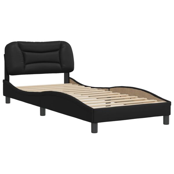 vidaXL Cadre de lit sans matelas Hvar noir 90x200 cm similicuir