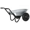 vidaXL Brouette Argent et noir 80 L 120 kg Acier galvanis&eacute;