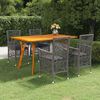 vidaXL Ensemble &agrave; manger de jardin 5 pcs Gris