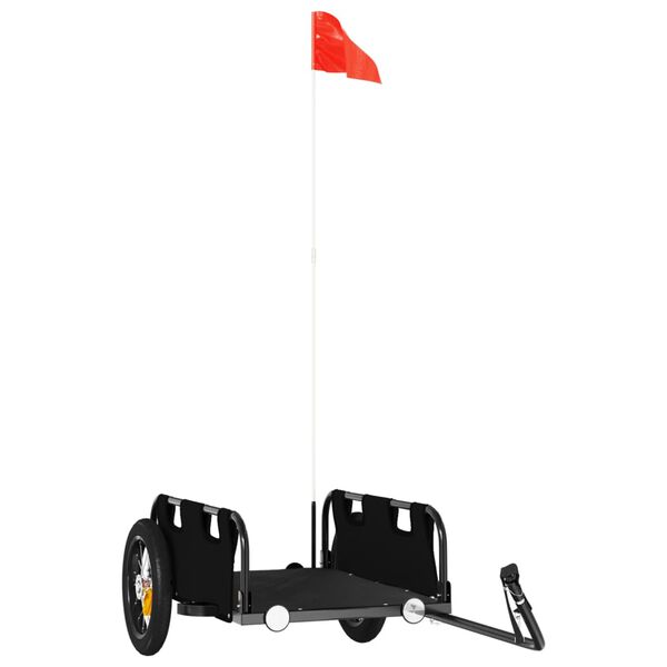 vidaXL Remorque de v&eacute;lo noir tissu oxford et fer