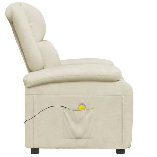 vidaXL Fauteuil de massage blanc crème similicuir