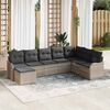 vidaXL Ensemble de canap&eacute; de jardin 8 pcs Gris clair Poly rotin