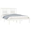 vidaXL Cadre de lit sans matelas blanc bois massif 140x190 cm