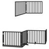 vidaXL Barri&egrave;re pour chien porte pliable 8 panneaux noir bois peuplier