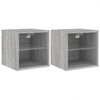vidaXL Meubles TV muraux et lumi&egrave;res LED 2pcs sonoma gris 30x28,5x30cm