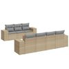 vidaXL Salon de jardin avec coussins 8 pcs beige r&eacute;sine tress&eacute;e