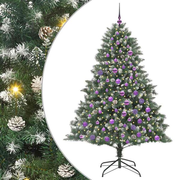 vidaXL Sapin de Noël artificiel Vert 180 cm PVC, plastique et acier