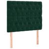 vidaXL T&ecirc;te de lit &agrave; LED Vert fonc&eacute; 100x7x118/128 cm Velours