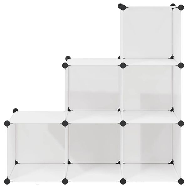 vidaXL Organisateur de rangement cube avec 6 compartiments Blanc