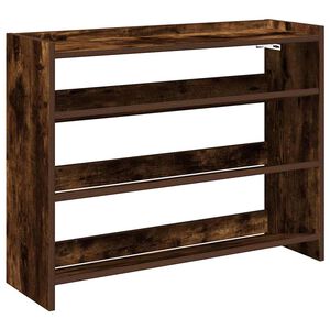 vidaXL &Eacute;tag&egrave;re &agrave; chaussures ch&ecirc;ne fum&eacute; 80x25x62 cm bois d'ing&eacute;nierie