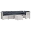 vidaXL Canap&eacute; de Jardin 6 Places avec Coussins Aspect Rattan PP Blanc