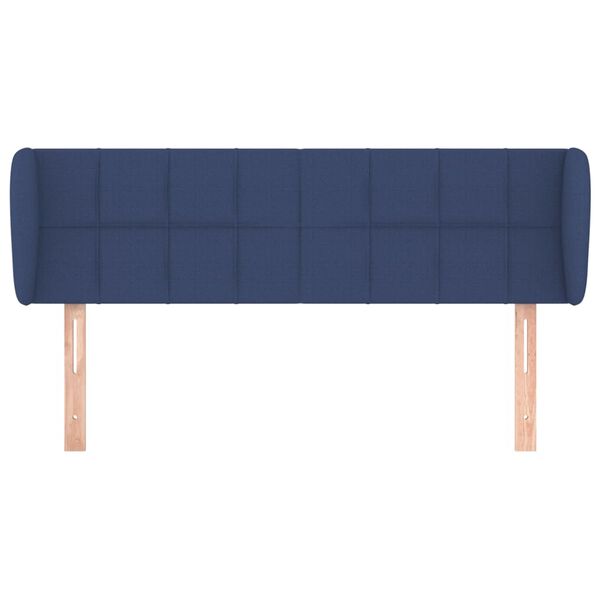 vidaXL Tête de lit avec oreilles Bleu 147x23x78/88 cm Tissu