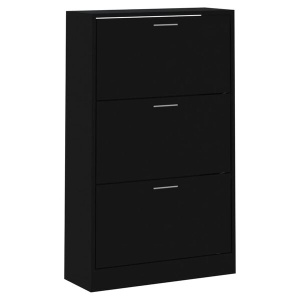 vidaXL Armoire &agrave; chaussures Noir 63x24x103 cm Bois d'ing&eacute;nierie