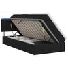 vidaXL Lit de rangement LED avec matelas Noir 90 x 190 cm Tissu