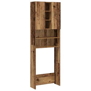 vidaXL Meuble pour machine &agrave; laver vieux bois 64x25,5x190 cm