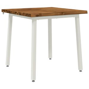 vidaXL 60 x 55 x 75 cm Bois d'Acacia Massif Naturel et Blanc