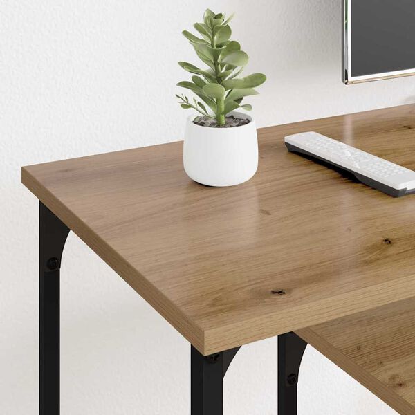 vidaXL Meuble TV Ch&ecirc;ne artisanal 102 x 35 x 45,5 cm