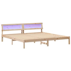 vidaXL Cadre de lit avec t&ecirc;te de lit Marron 180 x 200 cm Pin massif