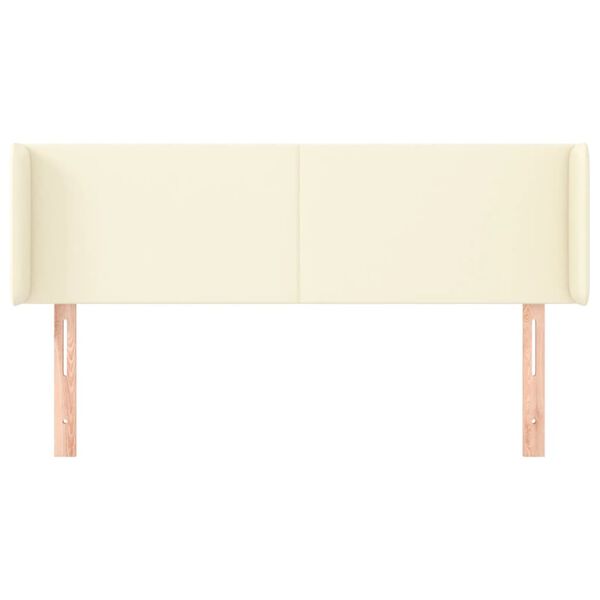 vidaXL T&ecirc;te de lit avec oreilles Cr&egrave;me 147x16x78/88 cm Similicuir