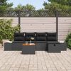 vidaXL Ensemble de canap&eacute; de jardin avec coussin 6 pcs Noir Poly rotin