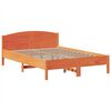 vidaXL Lit bibliothèque sans matelas cire marron 140x200 cm pin massif