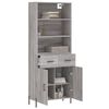vidaXL Buffet haut Sonoma gris 69,5x34x180 cm Bois d'ing&eacute;nierie