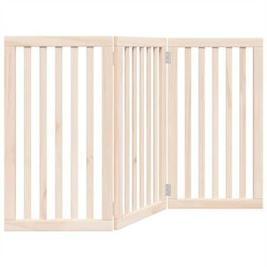 vidaXL Barri&egrave;re pour chien pliable &agrave; 3 panneaux 150 cm Bois de peuplier